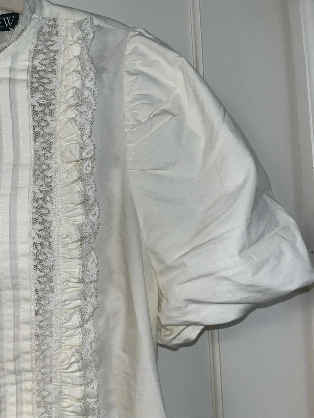 J. Crew White Lace-Trim lined ivory Mini Dress